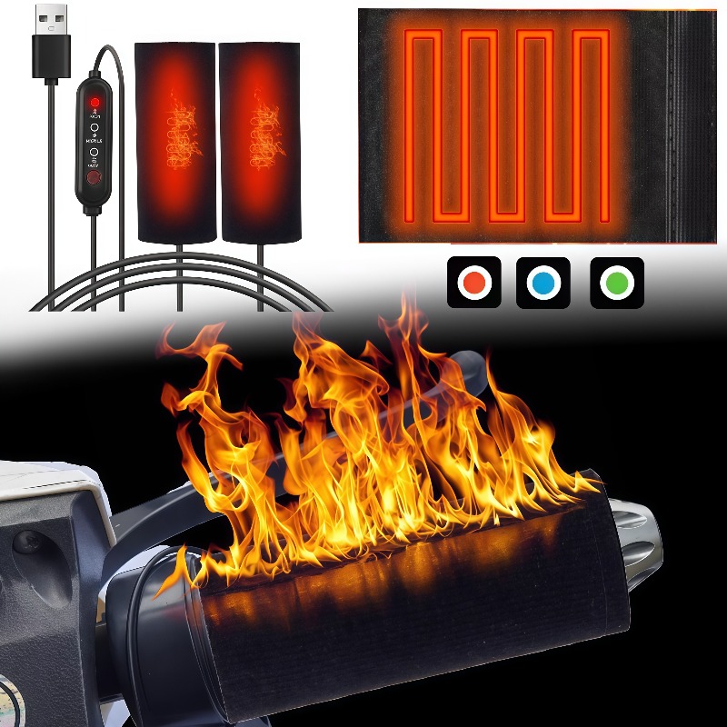 Handlebar Grip Heated - Motosiklet Isıtmalı Elcikler Kılıfı USB Elektrikli